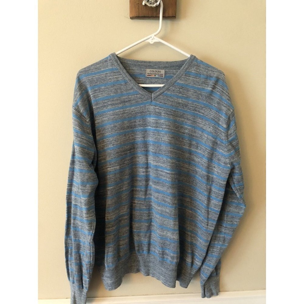 Colours Alexander Julian Mens Size L Blue Stripe Sweater